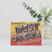 Carte Postale Salutations de Virginie-Occidentale (Debout devant)
