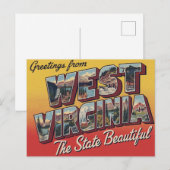 Carte Postale Salutations de Virginie-Occidentale (Devant / Derrière)