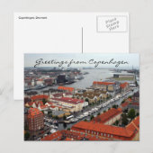 Carte Postale salutations de vue copenhague (Devant / Derrière)