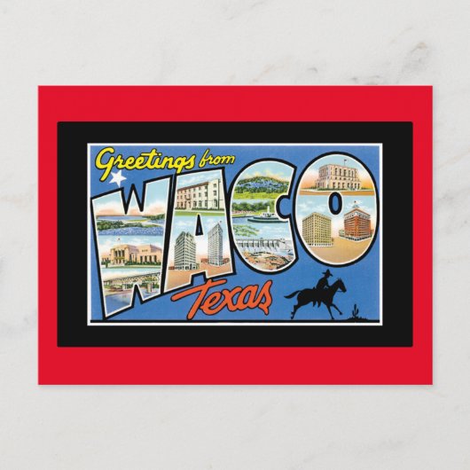 Carte Postale Salutations de Waco Texas (Devant)