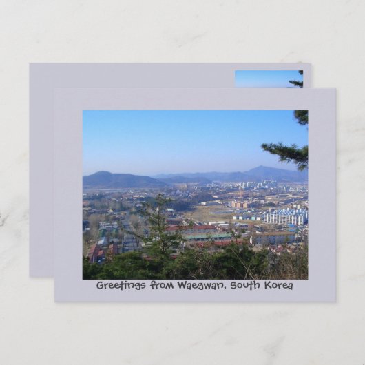 Carte Postale Salutations de Waegwan, Corée du Sud (Devant / Derrière)