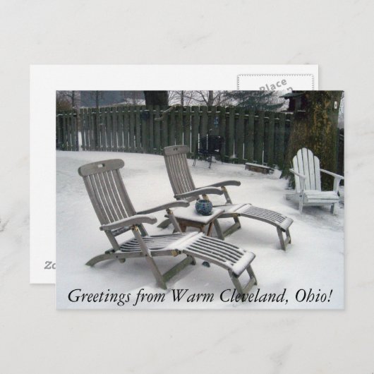 Carte Postale Salutations de Warm Cleveland Ohio (Devant / Derrière)