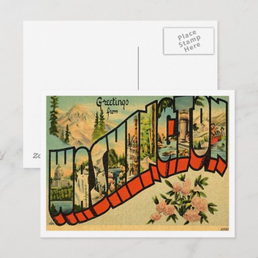 Carte Postale Salutations de Washington (Devant / Derrière)