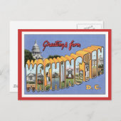 Carte Postale Salutations De Washington, D.C. USA (Devant / Derrière)