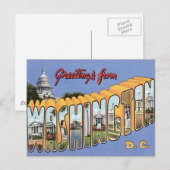 Carte Postale Salutations De Washington, D.C. USA (Devant / Derrière)
