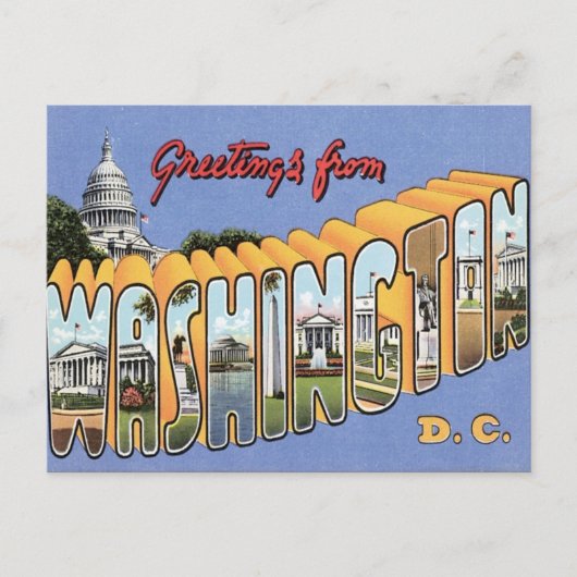 Carte Postale Salutations De Washington, D.C. USA (Devant)
