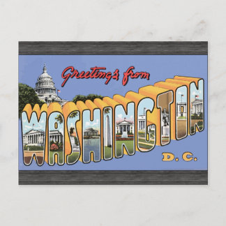 Carte Postale Salutations de Washington D.C., Vintage