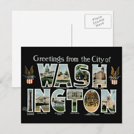 Carte Postale Salutations de Washington DC ! (Devant / Derrière)
