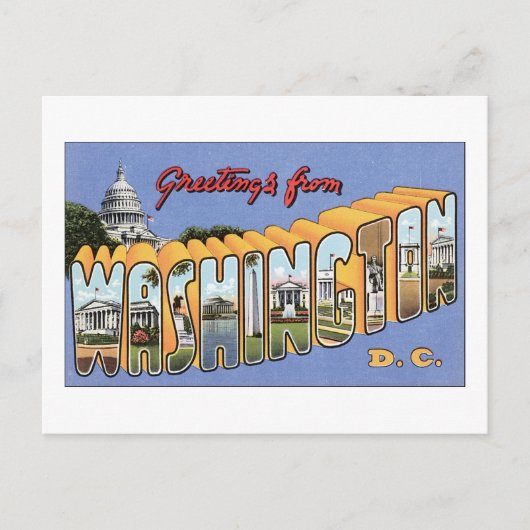 Carte Postale Salutations de Washington DC (Devant)