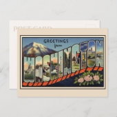 Carte Postale Salutations de Washington State Vintage (Devant / Derrière)