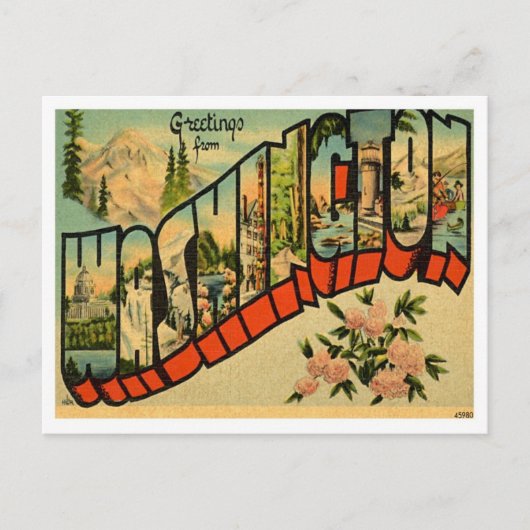 Carte Postale Salutations de Washington WA (Devant)