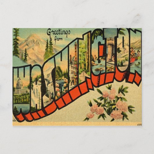 Carte Postale Salutations de Washington WA (Devant)