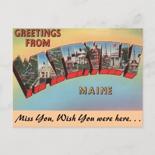 Carte Postale Salutations de Waterville (Devant)