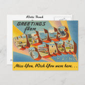 Carte Postale Salutations de Wells Beach (Devant / Derrière)