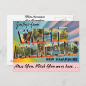 Carte Postale Salutations de White Mountains (Devant / Derrière)