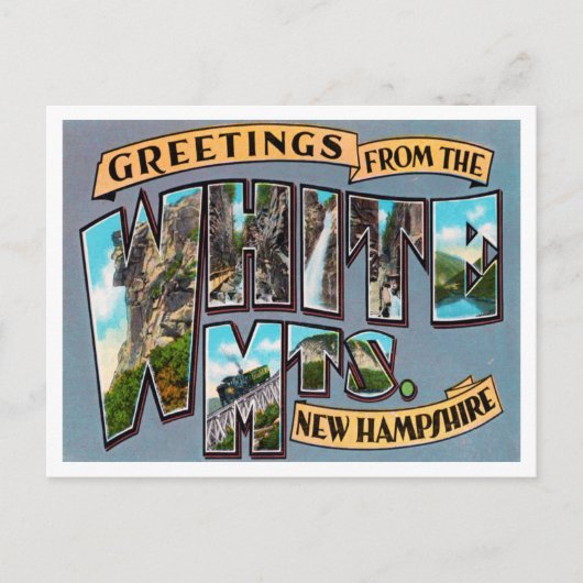 Carte Postale Salutations de White Mountains, New Hampshire (Devant)