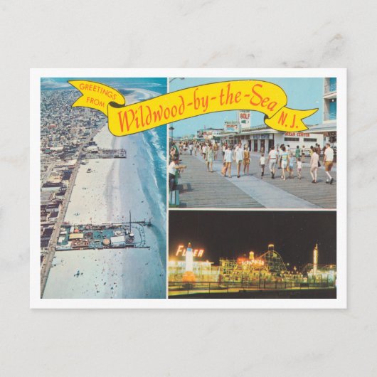 Carte Postale Salutations de Wildwood by the Sea, New Jersey (Devant)