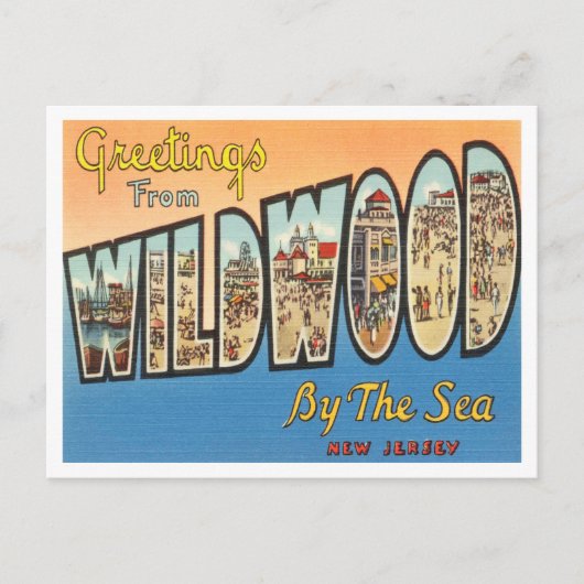 Carte Postale Salutations de Wildwood by the Sea, New Jersey (Devant)