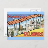 Carte Postale Salutations de Wilmington Delaware (Devant / Derrière)