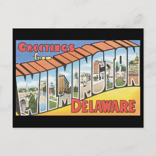 Carte Postale Salutations de Wilmington Delaware_Vintage voyage (Devant)