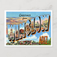 Salutations de Winslow, Arizona Vintage voyage