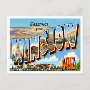 Carte Postale Salutations de Winslow, Arizona Vintage voyage