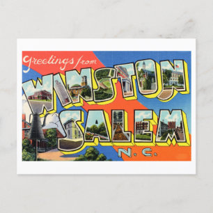 Carte Postale Salutations de Winston-Salem, Caroline du Nord