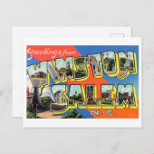 Carte Postale Salutations de Winston-Salem, Caroline du Nord (Devant / Derrière)