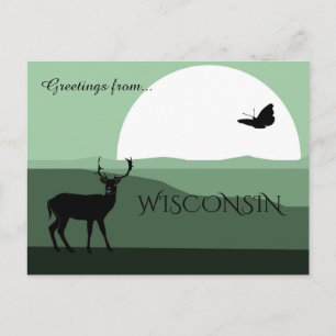 Carte Postale Salutations de Wisconsin, Tons Terre Luxuriants Ve