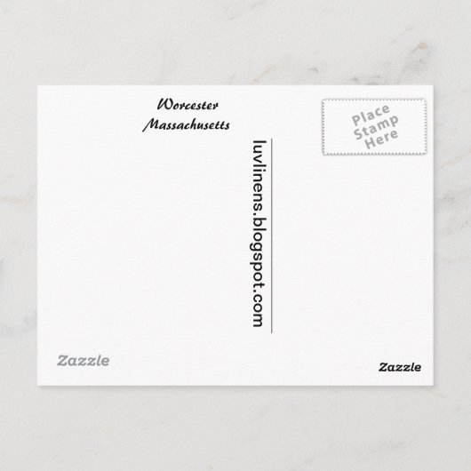 Carte Postale Salutations de Worcester, Massachusetts (Dos)