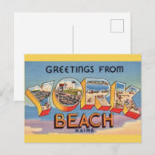 Carte Postale Salutations de York Beach Maine (Devant / Derrière)