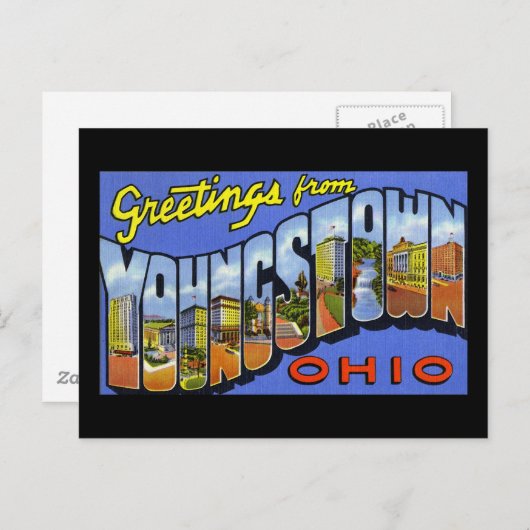 Carte Postale Salutations de Youngstown Ohio (Devant / Derrière)