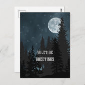 Carte Postale Salutations de Yuletide - Yule Moon (Devant / Derrière)