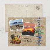 Carte Postale Salutations de Zipolite, Mexique (Devant / Derrière)