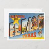 Carte Postale Salutations d'El Paso, Texas Voyage Ancien (Devant / Derrière)