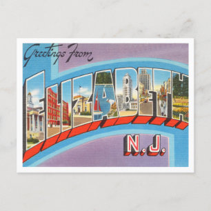 Carte Postale Salutations d'Elizabeth, New Jersey Travel