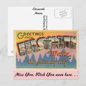 Carte Postale Salutations d'Ellsworth (Devant / Derrière)