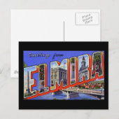 Carte Postale Salutations d'Elmira New York (Devant / Derrière)