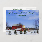 Carte Postale Salutations des Amériques Dairyland... (Devant / Derrière)