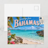 Carte Postale Salutations des Bahamas (Devant / Derrière)