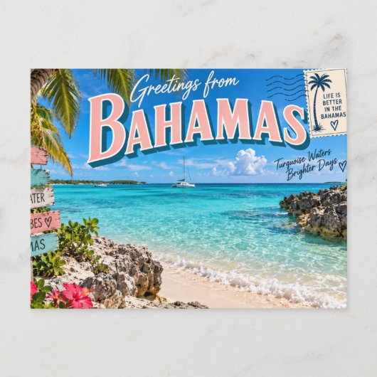 Carte Postale Salutations des Bahamas (Devant)