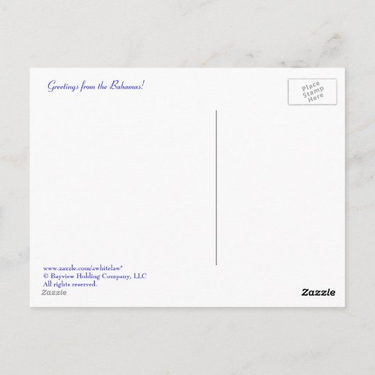 Carte Postale Salutations des Bahamas ! (Dos)