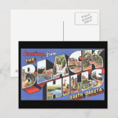 Carte Postale Salutations des Black Hills Dakota du Sud (Devant / Derrière)