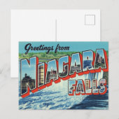 Carte Postale Salutations des chutes du Niagara (Devant / Derrière)