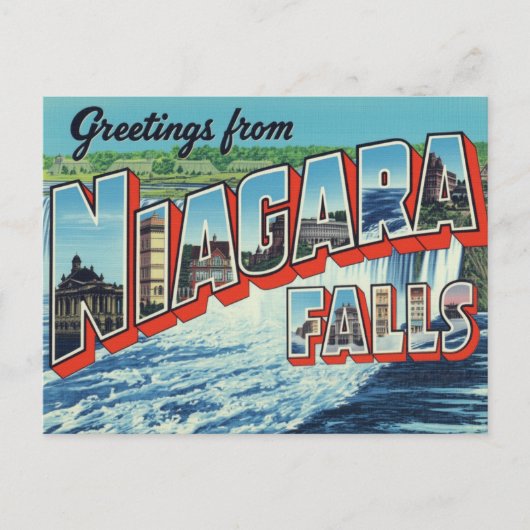 Carte Postale Salutations des chutes du Niagara (Devant)