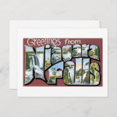 Carte Postale Salutations des chutes du Niagara ! Cru (Devant / Derrière)