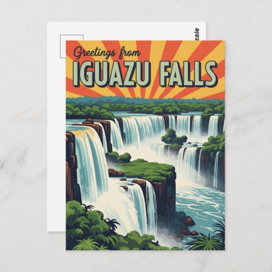 Carte Postale Salutations des chutes Iguazu (Devant / Derrière)