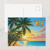 Carte Postale Salutations des Fidji (Devant / Derrière)