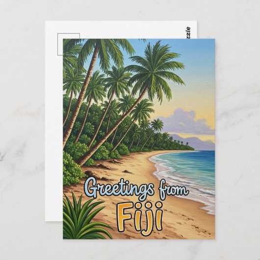 Carte Postale Salutations des Fidji (Devant / Derrière)