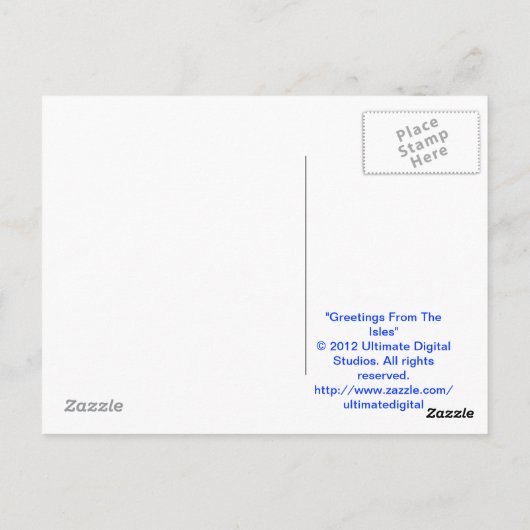 Carte Postale Salutations des îles (Dos)